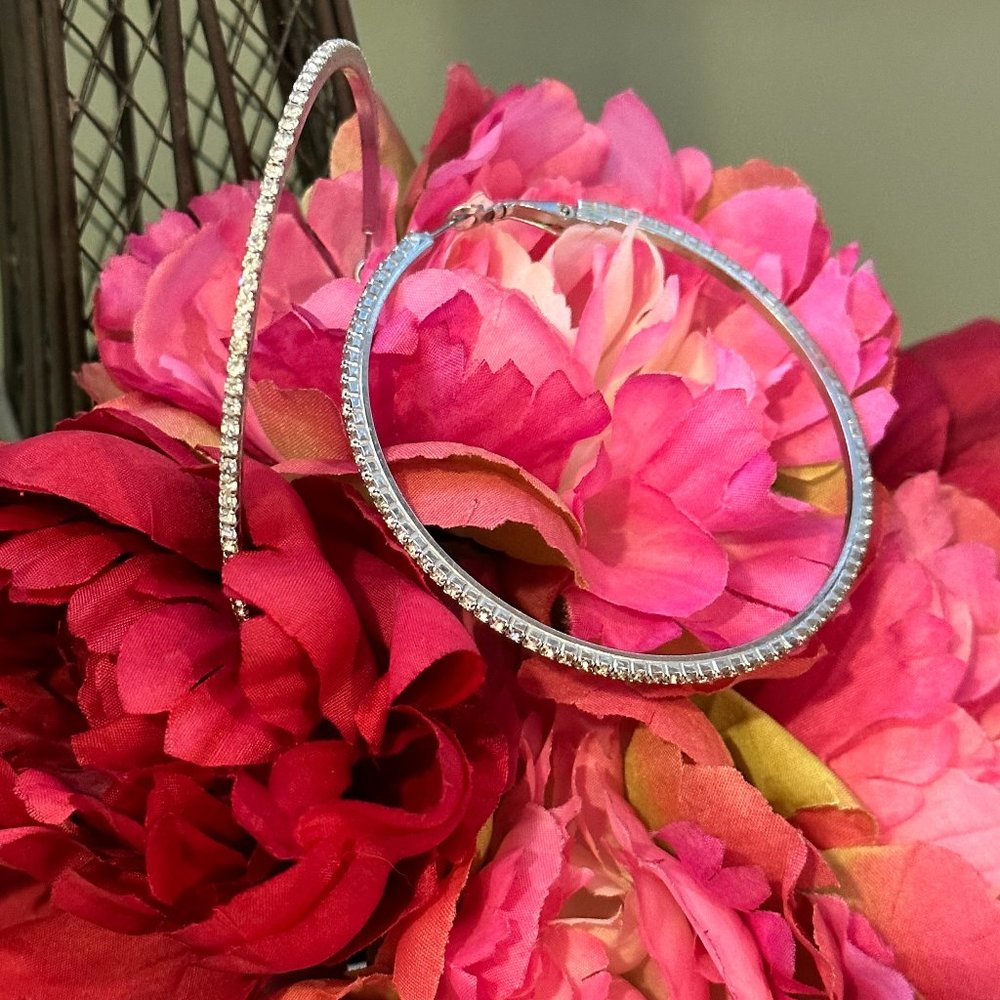 Large Rhinestone Hoops